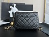 GZ231-香奈儿 Classic Flap CF小金球核桃大mini 皮穿链菱格羊皮单肩斜挎包黑色-（LH*MM） 商品缩略图6