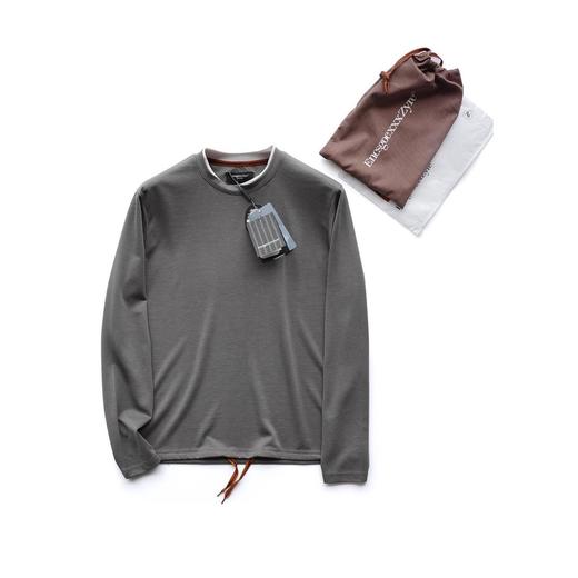 莫代尔蚕丝拼色上衣！无龄款2025秋季男t恤长袖打底衫 商品图4