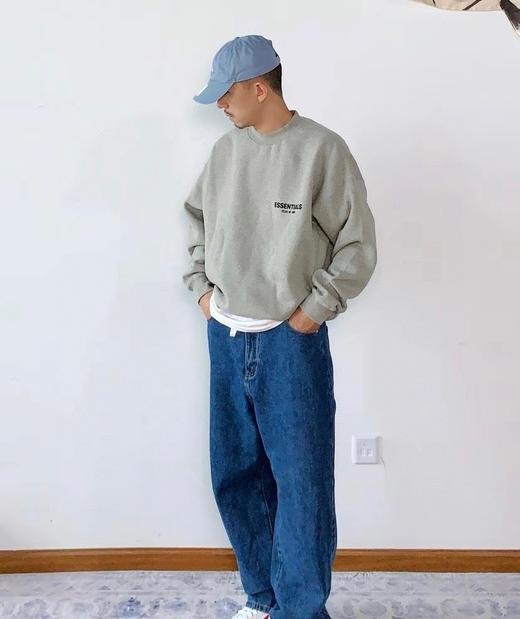 FEAR OF GOD ESSENTIALS FOG胸口后背植绒男女情侣明星同款秋冬纯棉圆领卫衣（BG） 商品图2