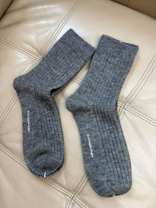 1012-9 圆正特惠‼️ 两双一盒不拆卖 EZ男士 羊毛羊绒混纺 保暖短袜 坑条针织冬袜 商品图10