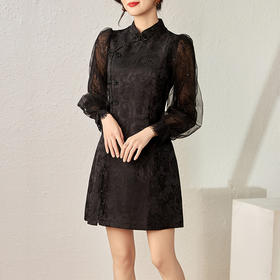 超好看国风复古小个子盘扣改良，小众旗袍古典气质连衣裙WLZD2326108