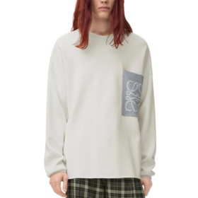 罗意威 25FW早秋新款 字母口袋棉混纺宽松针织毛衣 男女同款（DQJ*MM）