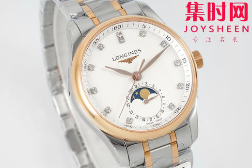 AF浪琴名匠月相系列 四针月相 名匠月相34mm 名匠月相女款 间玫金钻面 自动机械 女士腕表 优雅新选择！ 商品图2