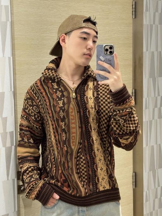 驴家 25ss迷彩提花半拉链套头衫（DY） 商品图3