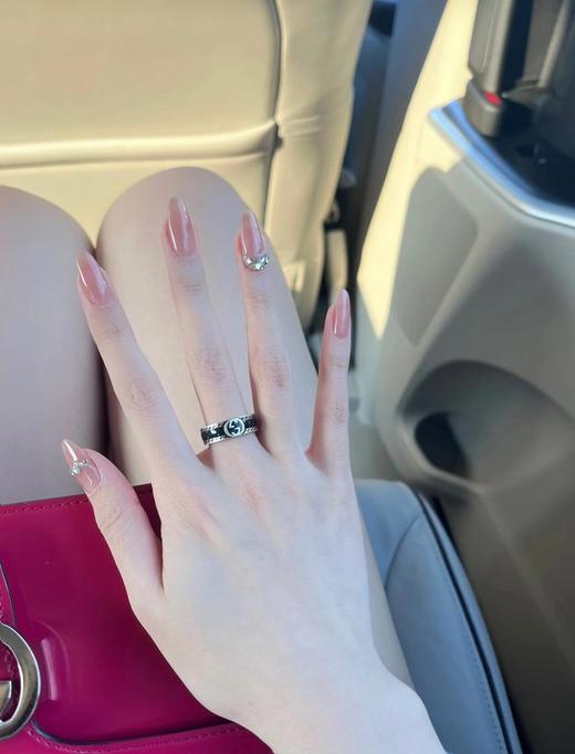 古驰 925纯银 互扣式珐琅戒指，于文文同款 情侣款对戒（XK） 商品图3