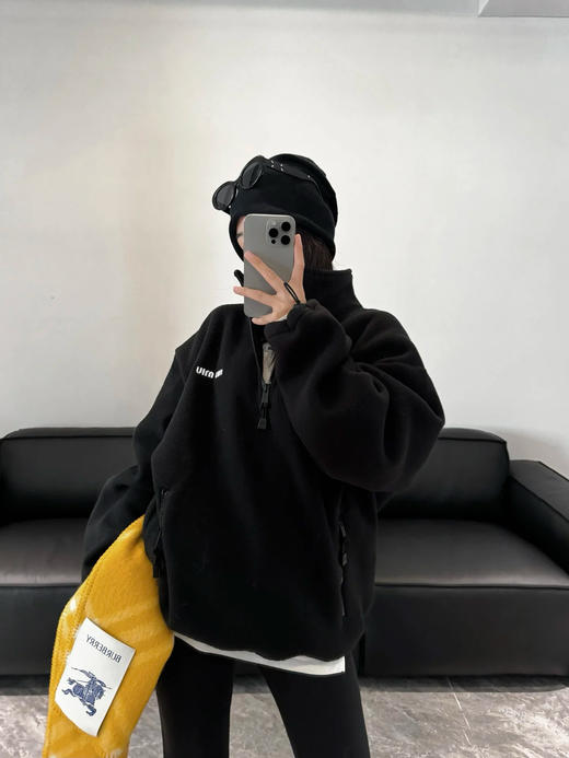 缪缪 25早秋新款半拉链卫衣订织订染秘鲁ROW御用面料（TM） 商品图1