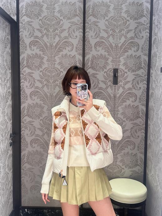 蒙口 25Fw秋冬新款 Armathia立领格纹短款羽绒马甲（DQJ*MM） 商品图1