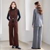 HR YBER609休闲简约风圆领一粒扣腰带款三件套裤 商品缩略图0
