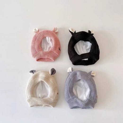 儿童帽子 冬季加绒男女宝宝可爱耳朵护耳毛线帽 婴儿小兔帽超萌保暖 商品图2