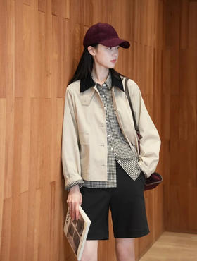 之禾 25秋季新款高密斜纹棉夹克巴恩风短外套（SS）