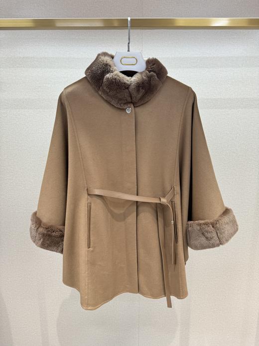 LP龙猫小羊皮腰带羊绒斗篷外套（HY） 商品图6