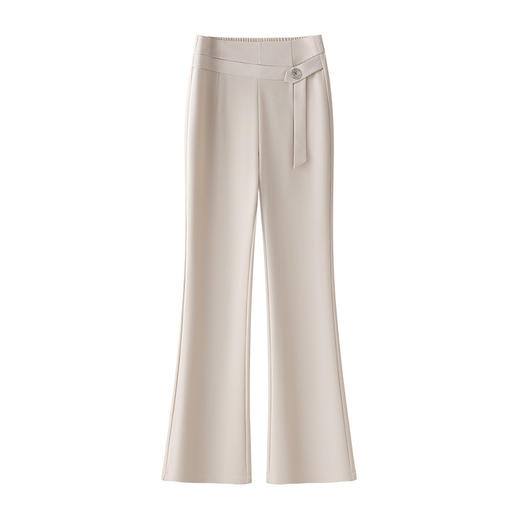 HSS2998 休闲微喇裤女高腰2025春季新款垂感中年妈妈气质喇叭裤长裤 商品图4