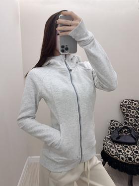 露露 Scuba 系列 金色全拉链Gold*Light 修身长袖长款Cotton Fleece金标连帽卫衣夹克（EJ）