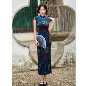 GX复古中国风长款坎肩袖旗袍2025初秋新款改良中式感气质旗袍裙