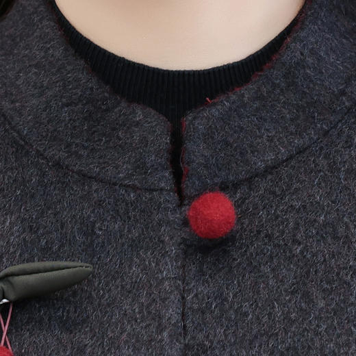 QYM 25ZB919-Y新款中式国风双面毛呢妈妈装羊毛呢子外套 商品图3