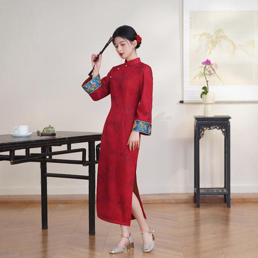 SKY 23059苏杭改良新中式时尚拼接旗袍 商品图2