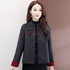 QYM 25ZB919-Y新款中式国风双面毛呢妈妈装羊毛呢子外套 商品缩略图0