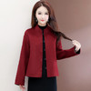 QYM 25ZB919-Y新款中式国风双面毛呢妈妈装羊毛呢子外套 商品缩略图1