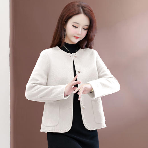 QYM 25FH35-Y双面毛呢外套小香风呢子上衣 商品图1