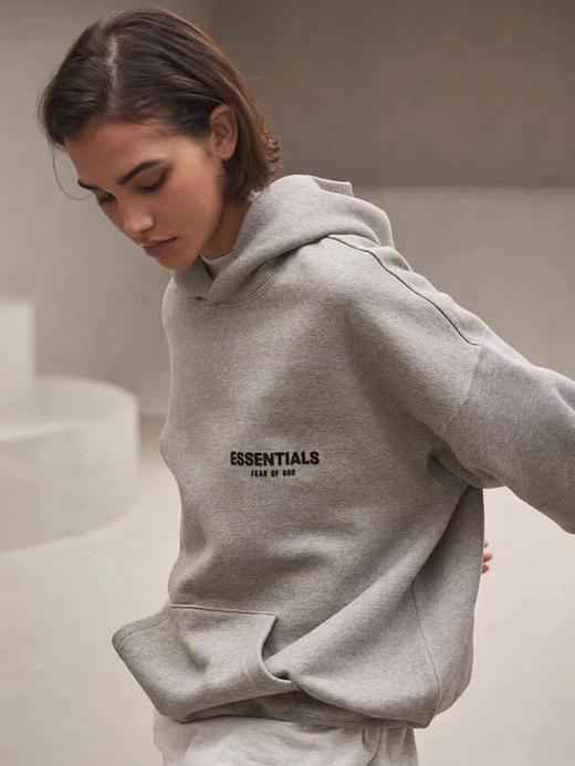 FEAR OF GOD ESSENTIALS FOG胸口后背植绒男女情侣明星同款秋冬纯棉帽衫卫衣（BG） 商品图10