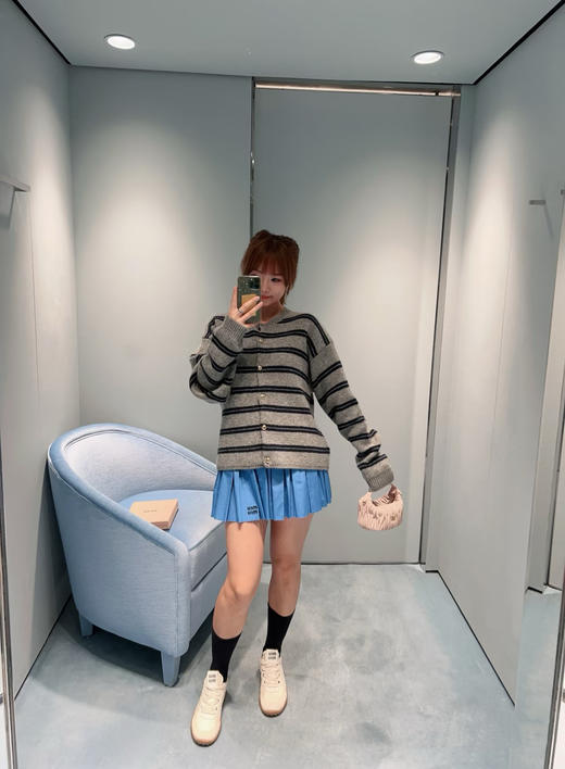 缪缪 25早秋新款条纹开衫 订织订染美利奴进口面料（TM） 商品图3