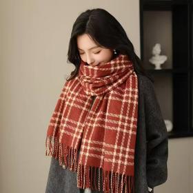 紫宝时尚潮流格子亲肤两用披肩AY250615-51-01
