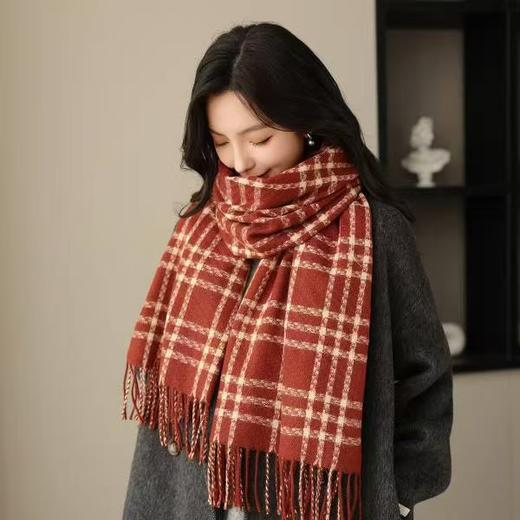 紫宝时尚潮流格子亲肤两用披肩AY250615-51-01 商品图0