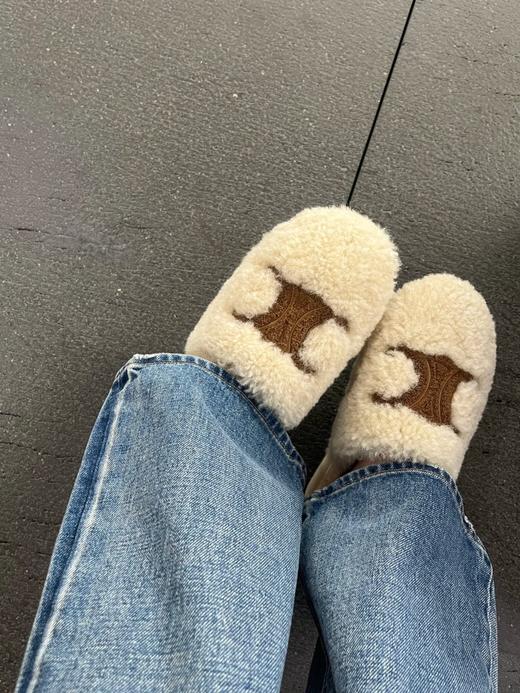 赛琳 新款一脚蹬羊毛勃肯拖鞋(DBG) 商品图4