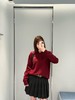 缪缪 25FW秋冬新款 酒红色长袖羊绒Polo针织毛衣（DQJ*MM） 商品缩略图1