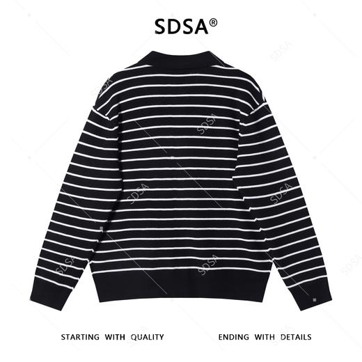 82510SDSA男士秋冬新款痞帅男装时尚简约撞色条纹翻领纽扣开衫针织毛衣 商品图5