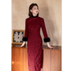 GX冬款加绒加厚长款修身大毛领旗袍2025款妈妈装宴会礼服回娘家旗袍 商品缩略图3
