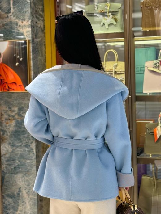 驴家 秋冬新款大衣 浅蓝双面小花 短款/长款大衣（SZX） 商品图3