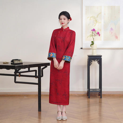 SKY 23059苏杭改良新中式时尚拼接旗袍 商品图0