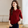 衬衫领毛衣外套短款，设计感别致长袖针织开衫CCJ982 商品缩略图1