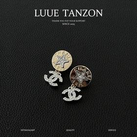 香奈儿 徽标缀饰设计耳环男女同款情侣款-（XK）