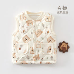 婴儿马甲秋冬款a类外穿坎肩宝宝儿童背心马甲女男童纯棉加厚马夹