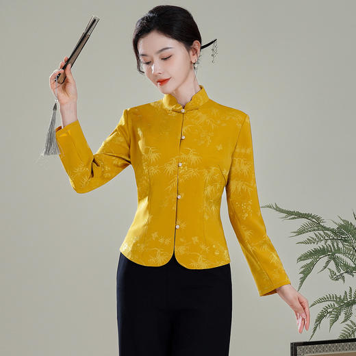 【金泽】改良新中式国风，前开襟长袖旗袍唐装上衣XGT-T25103 商品图1