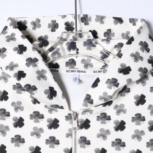 SDSA男士秋冬新款痞帅男装潮牌撞色四叶草拉链连帽卫衣百搭时尚 商品图1