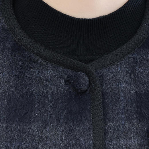 QYM 25ZB923-Y双面毛呢短款外套复古格子呢子大衣 商品图3