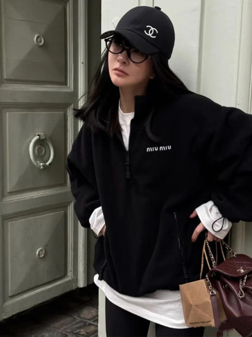 缪缪 25早秋新款半拉链卫衣订织订染秘鲁ROW御用面料（TM） 商品图7