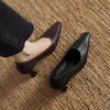 【预售5天】法式高跟鞋女细跟新款时尚工作鞋黑色方头职业真皮单鞋DMJFG&82635F 商品缩略图0