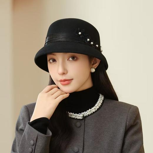 紫宝名媛风轻奢订珠羊毛灯罩毡帽AYDM250831-0X-00 商品图0