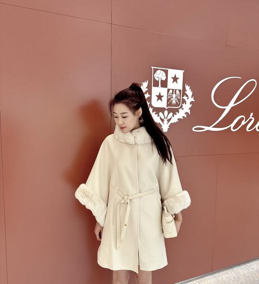 LP龙猫小羊皮腰带羊绒斗篷外套（HY） 商品图0