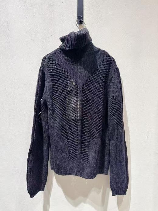 中性款镂空高领针织毛衣 商品图1