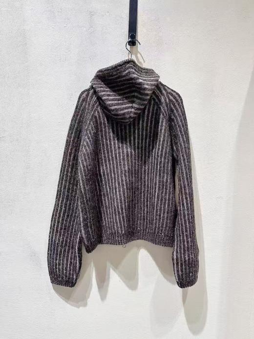 女款拉链连帽针织开衫毛衣 商品图1