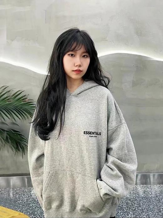 FEAR OF GOD ESSENTIALS FOG胸口后背植绒男女情侣明星同款秋冬纯棉帽衫卫衣（BG） 商品图0