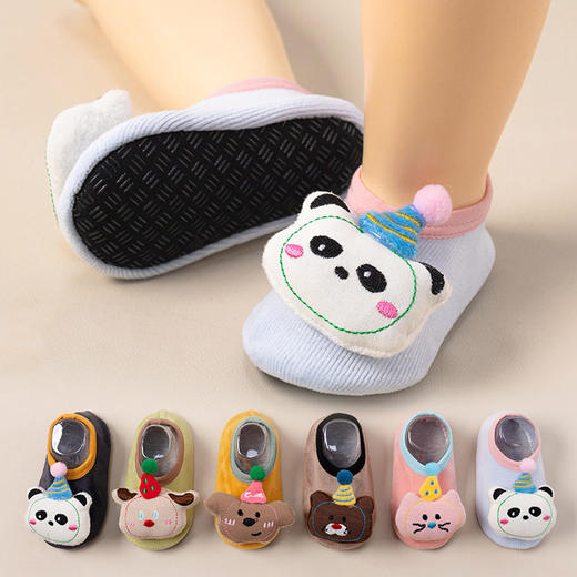 2025年春秋新款儿童薄款防滑宝宝袜子室内隔凉地板袜学步袜 商品图0