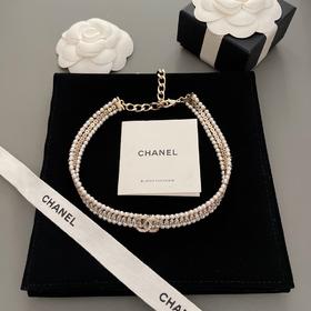 香奈儿 双排珠满钻chok颈链（XK）