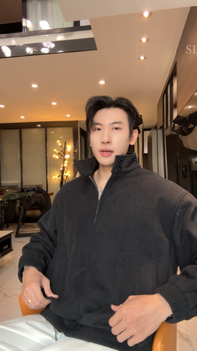 45316SDSA男士秋冬新款痞帅男装极简风纯色拉链立领夹克外套宽松开衫