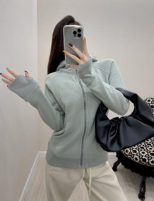 露露 Scuba 系列 金色全拉链Gold*Light 修身长袖长款Cotton Fleece金标连帽卫衣夹克（EJ） 商品图5